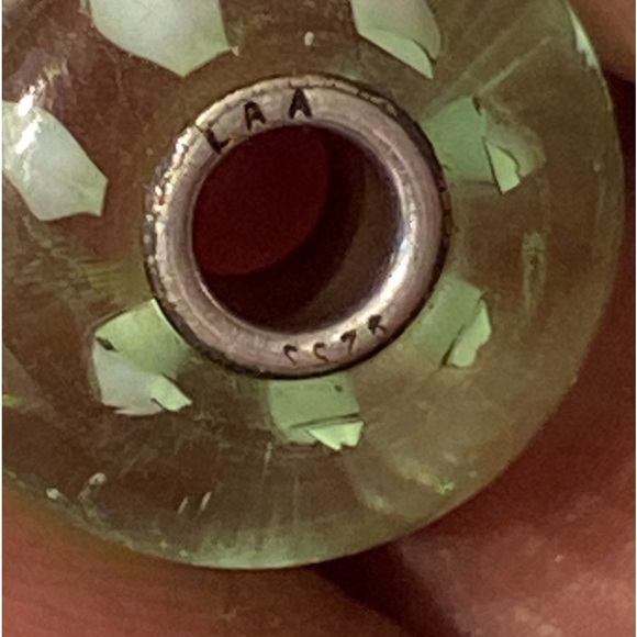 Trollbeads Green Dangle Light Green Stripe Bead Retired 2018 - Picture 4 of 6